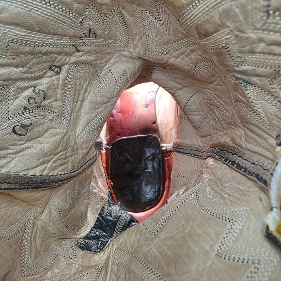 Rare 11.5D Vintage Montana Exotic 1970s Alligator Grey Brown Cowboy Boot Western - Picture 13 of 16